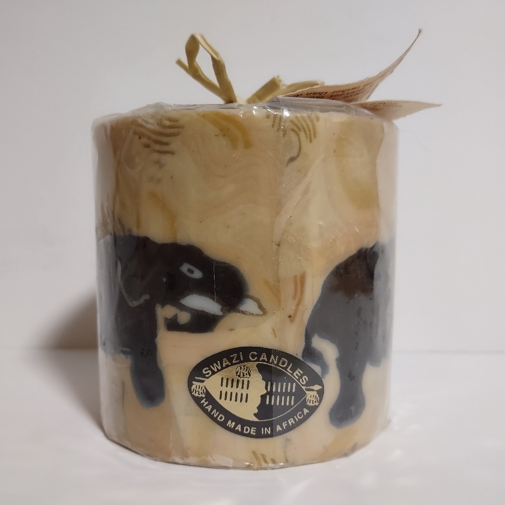 SWAZI CANDLE Handmade In Africa Decorative 3.5" 3.5” Elephants Candle New